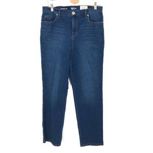 NEW Style & Co Straight Leg high rise tummy control mom Jeans dark Blue 12 women
